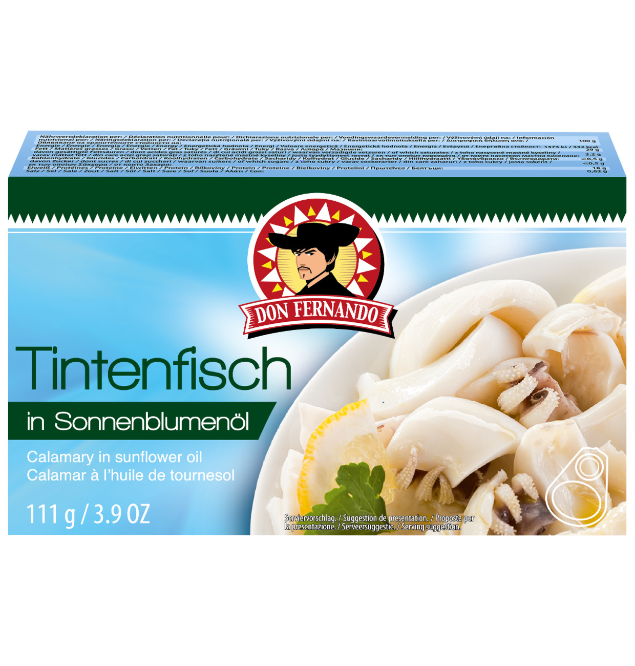 DON FERNANDO - Tintenfisch in Sonnenblumenöl 111g/72g