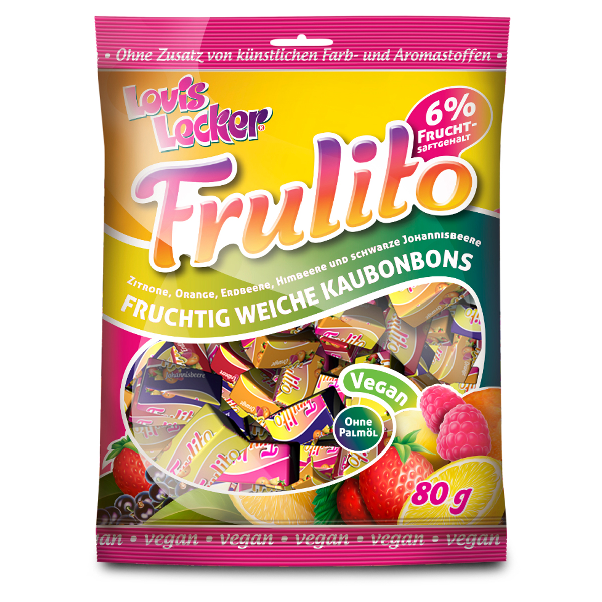 LOUIS LECKER Frulito Fruchtig Weiche Kaubonbons 80g