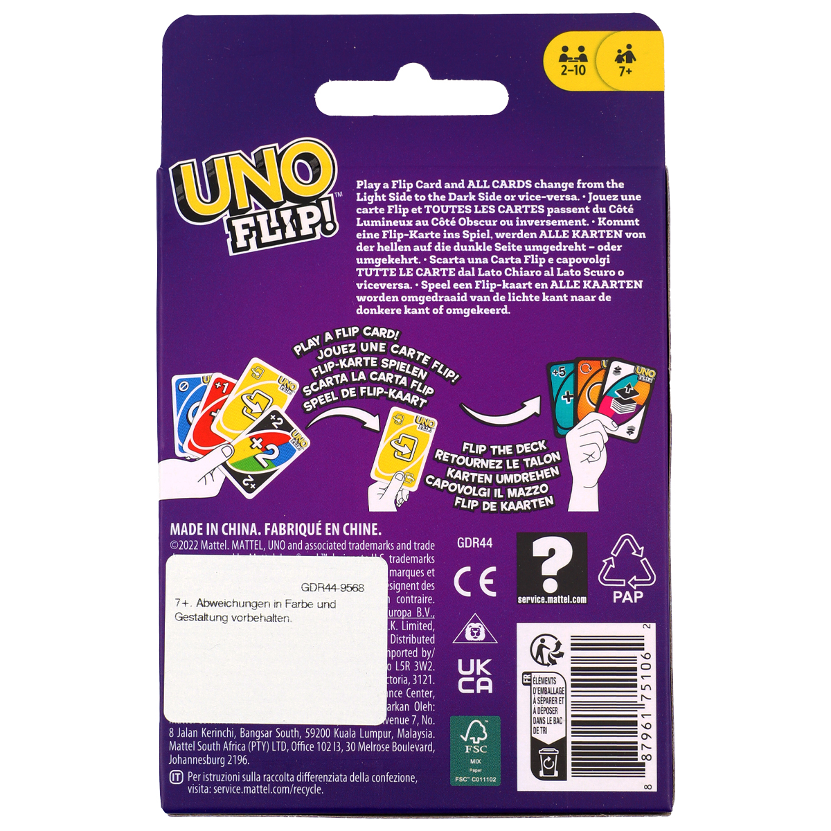 MATTEL GAMES UNO Flip! Kartenspiel Gesellschaftsspiel GDR44