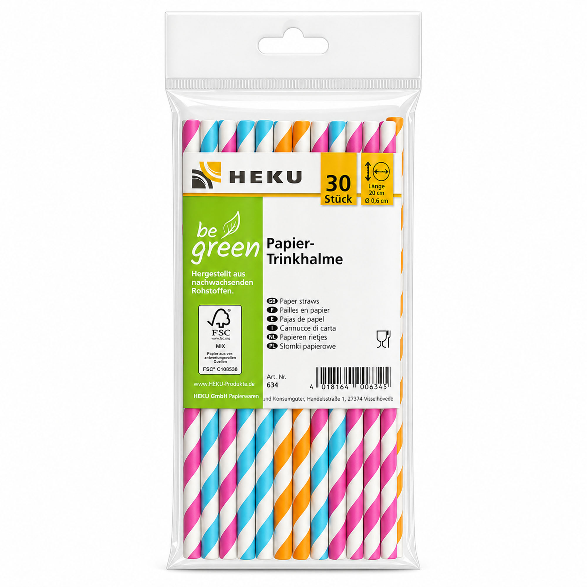 HEKU Papier-Trinkalme 30 Stück, 20cm x 0,6cm Ø