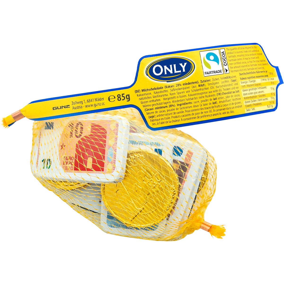 ONLY Banknoten und Goldmünzen Milchschokolade 85g