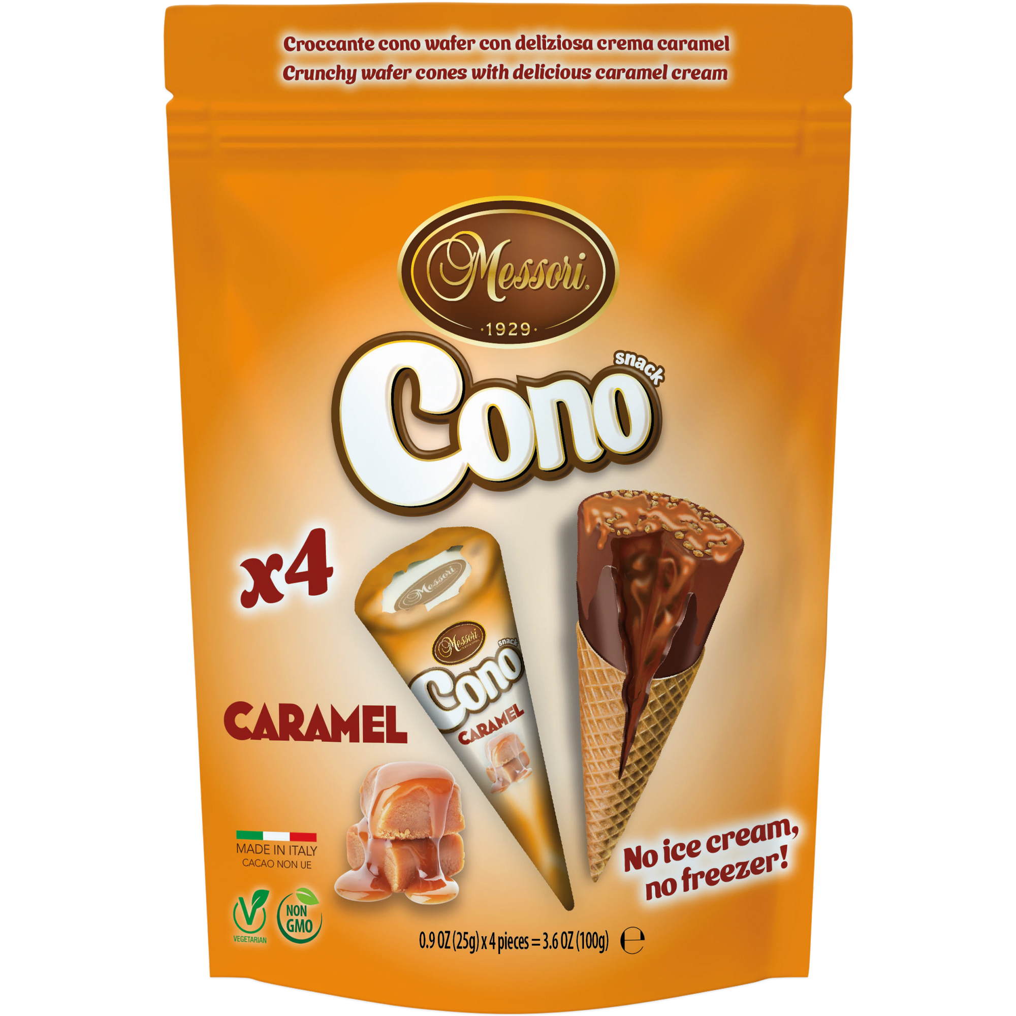 MESSORI Cono Snack Caramel 4x25g (100g)