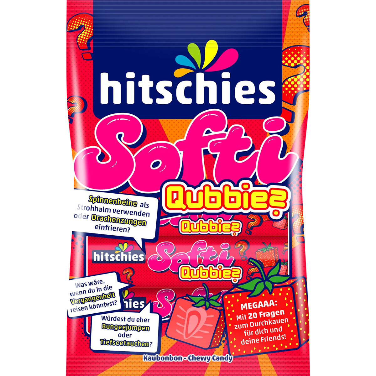 HITSCHIES Softi Qubbies Kaubonbon Erdbeere 80g