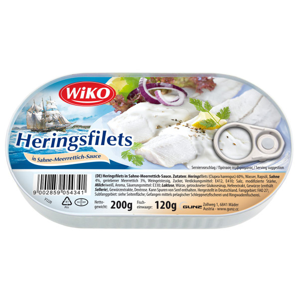 WIKO - Heringsfilets in Sahne Meerrettich Sauce 200g