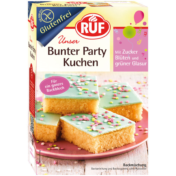 RUF Bunter Party Kuchen Glutenfrei Backmischung 815g