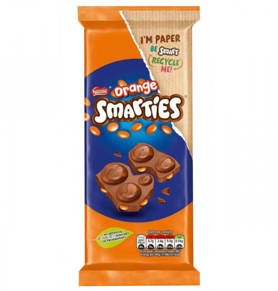 SMARTIES - Sharing Block Milchschokolade Orange 90g