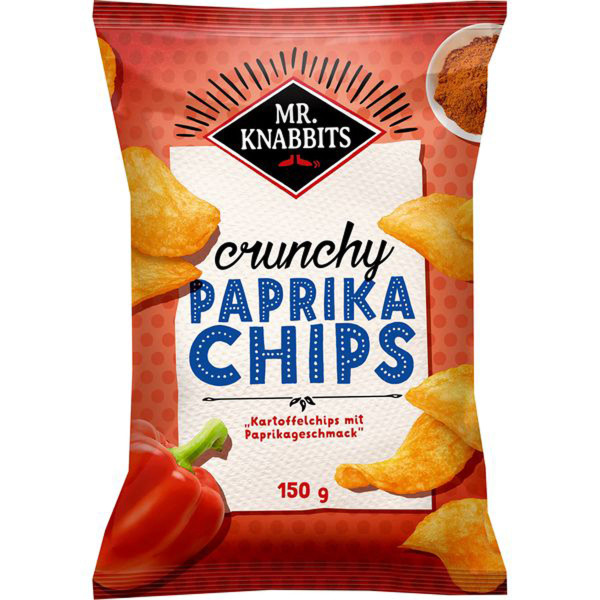 MR. KNABBITS Crunchy Paprika Chips 150g