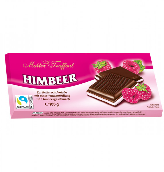 Maître Truffout - Zartbitterschokolade Himbeere 100g