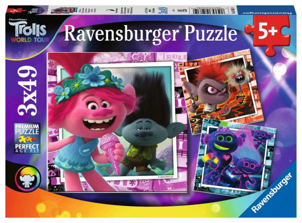 Ravensburger Puzzle - Trolls 2 Welttournee, 3x49 Teile