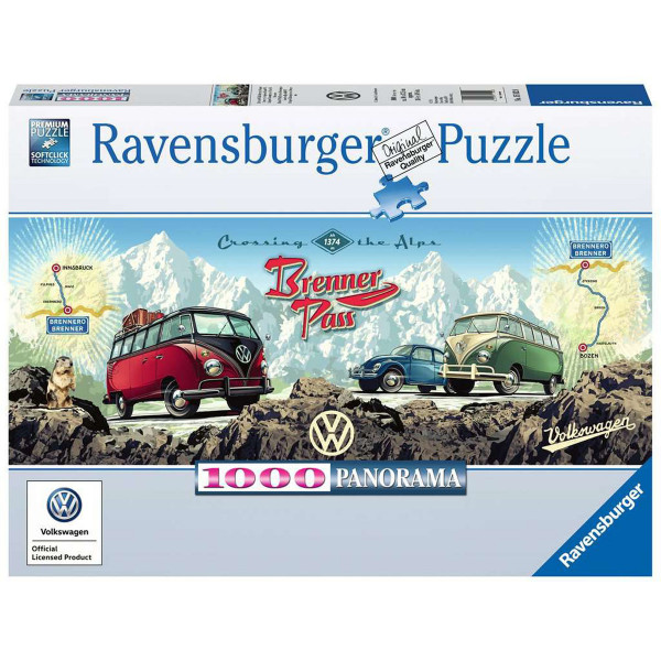 Ravensburger Puzzle - Mit dem VW Bulli über den Brenner 1000 Teile