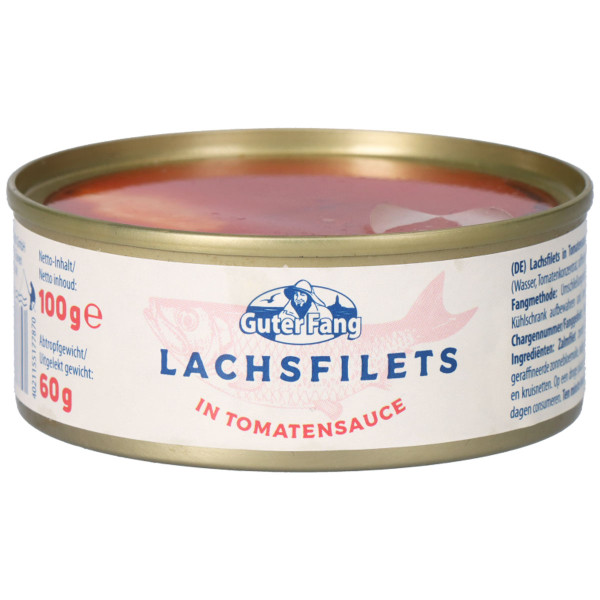 GUTER FANG - Lachsfilets in Tomatensauce 100g/60g (MHD 27.03.2024)