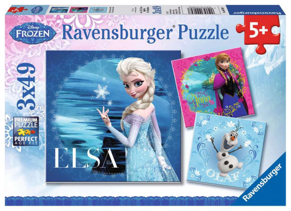 Ravensburger Puzzle - Elsa, Anna &amp; Olaf, 3x49 Teile