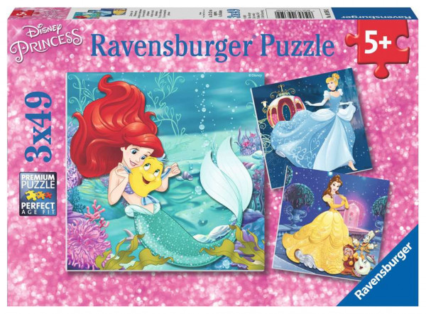 Ravensburger Puzzle - Abenteuer der Prinzessinen, 3x49 Teile