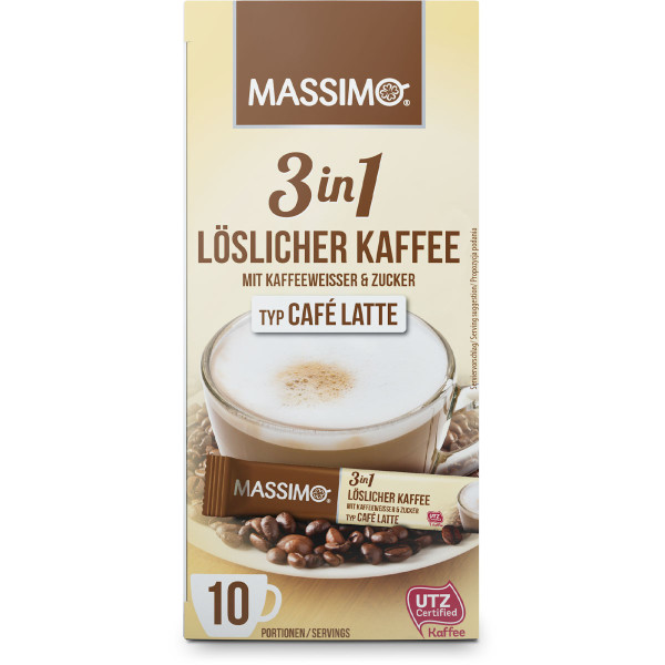 MASSIMO - 3in1 Löslicher Kaffee Typ Café Latte 125g
