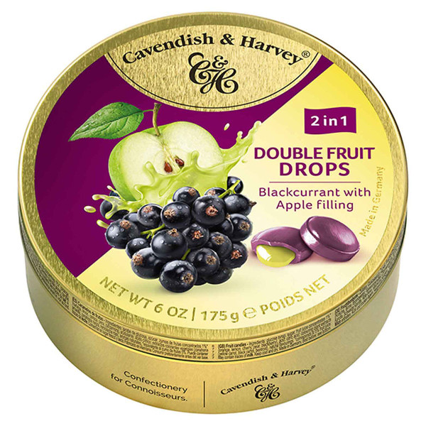 CAVENDISH & HARVEY Double Fruit Drops Blackcurrant with Apple filling 175g
