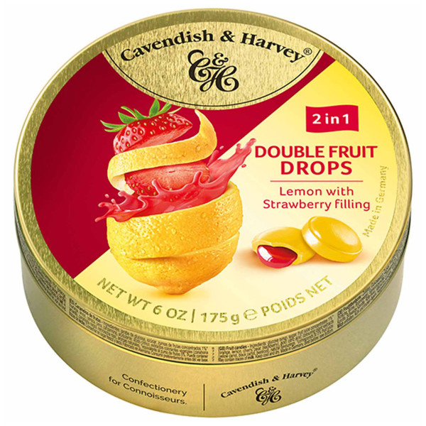 CAVENDISH & HARVEY Double Fruit Drops Lemon with Srawberry filling 175g