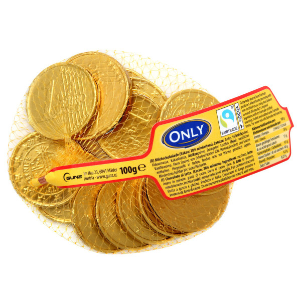 ONLY - Milchschokolade Goldmünzen 100g