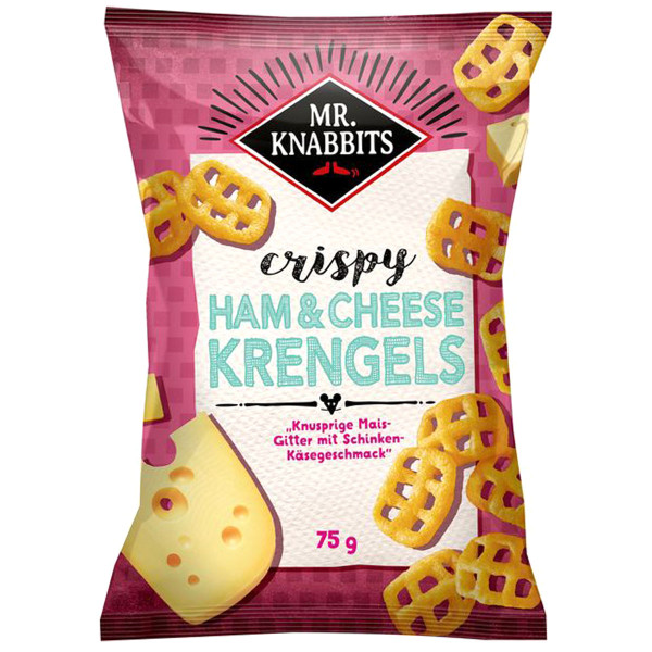 MR. KNABBITS Crispy Ham & Cheese Krengels 75g