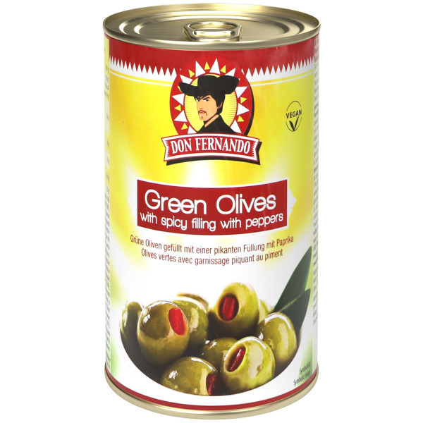 DON FERNANDO - Grüne Oliven mit pikanter Paprikafüllung