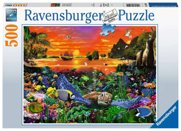 Ravensburger Puzzle - Schildkröte im Riff, 500 Teile