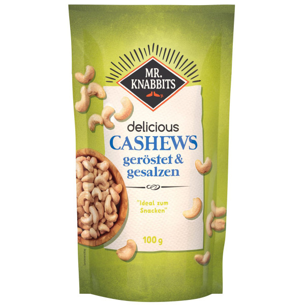 MR. KNABBITS delicious Cashews geröstet & gesalzen 100g