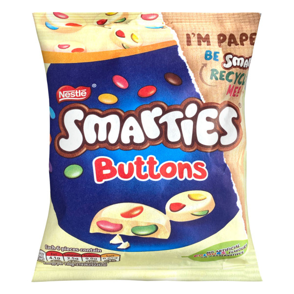 Smarties - Buttons White Pouch