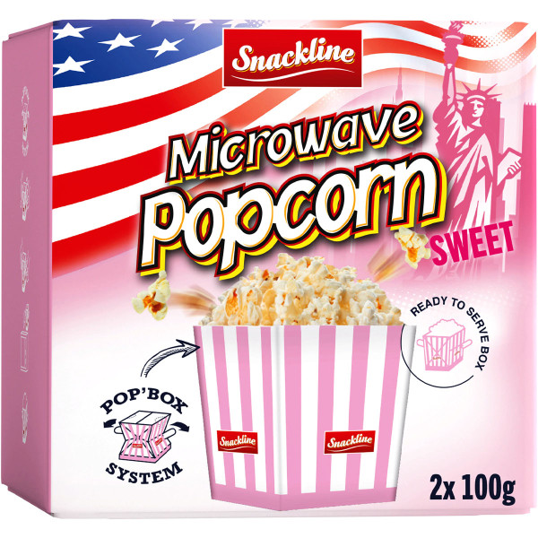 SNACKLINE - Microwave Popcorn Sweet 2x100g