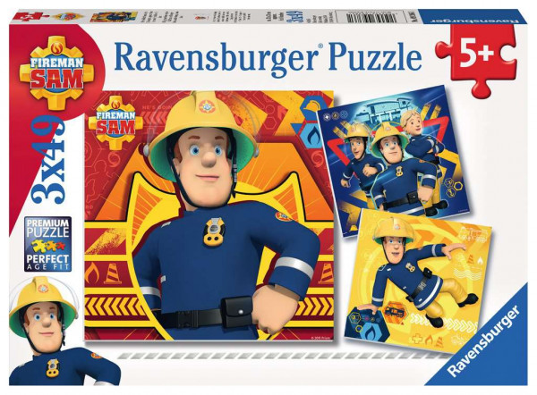 Ravensburger Puzzle - Feuerwehrmann Sam, 3x49 Teile