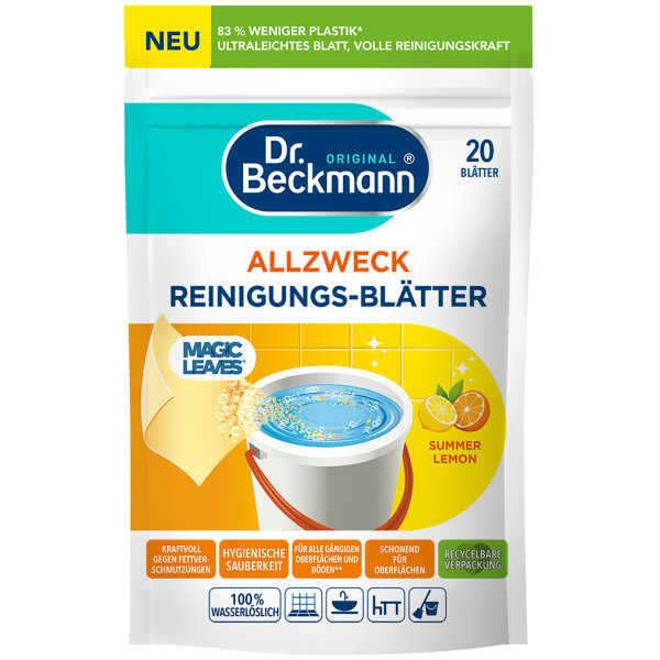 DR.BECKMANN Allzweck Reinigungs-Blätter Magic Leaves Summer Lemon 20er