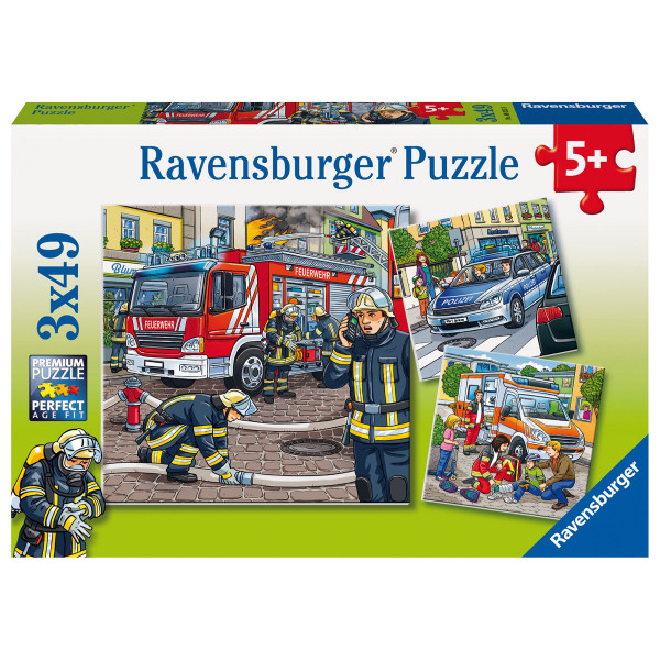 Ravensburger Puzzle - Helfer in der Not, 3x49 Teile