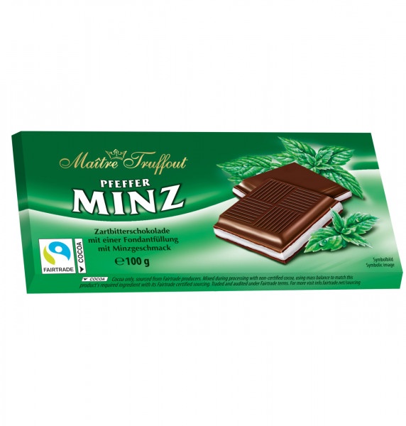 Maître Truffout - Zartbitterschokolade Pfeffer Minz 100g