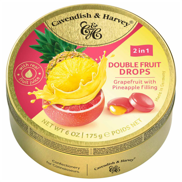 CAVENDISH & HARVEY Double Fruit Drops Grapefruit with Pineapple filling 175g