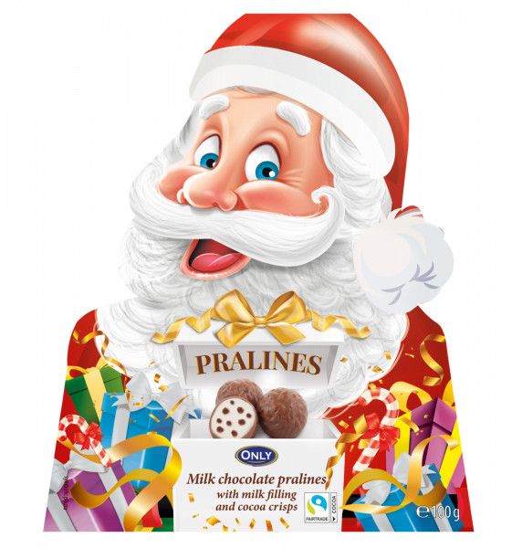 ONLY - Weihnachtsmann Geschenkpackung Milchschokolade-Pralinen
