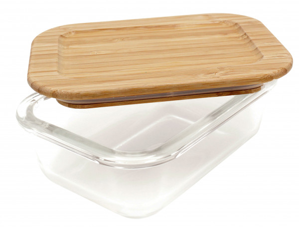 Steuber - Frischhaltedose aus Glas mit Bambusdeckel