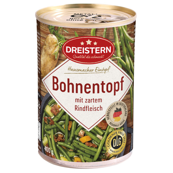 DREISTERN Bohnentopf mit zartem Rindfleisch 400g