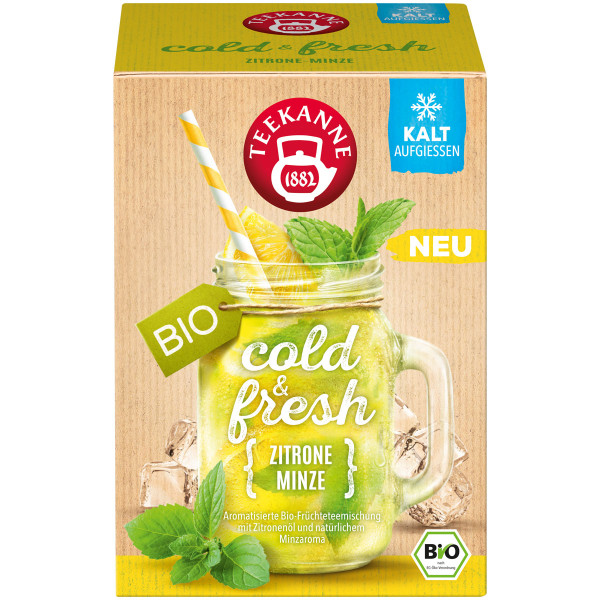 TEEKANNE cold & fresh Bio Zitrone-Minze 15er