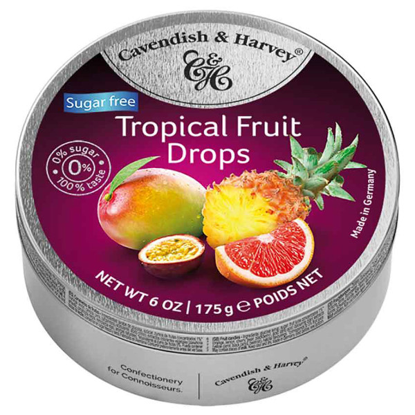 CAVENDISH & HARVEY Tropical Fruit Drops Sugar Free 175g