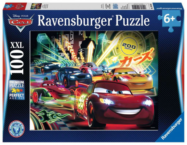 Ravensburger Puzzle - Cars Neon, 100 Teile XXL