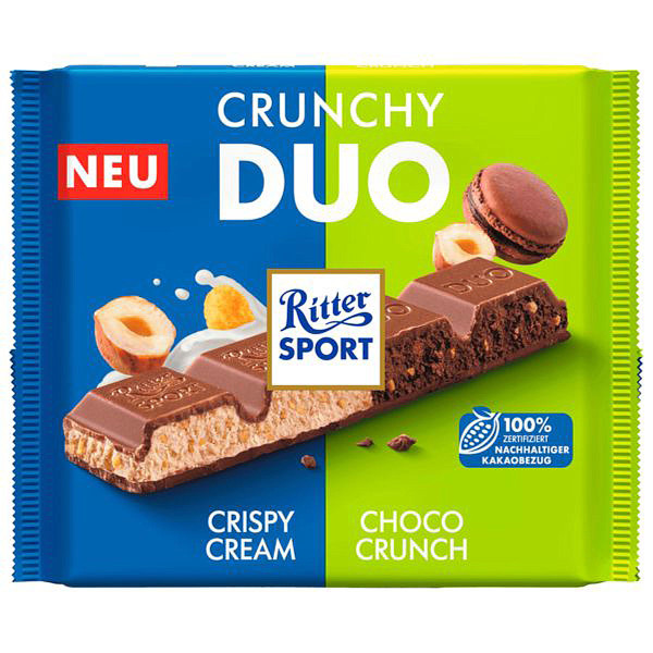 RITTER SPORT Crunchy Duo Crispy Cream & Choco Crunch 218g