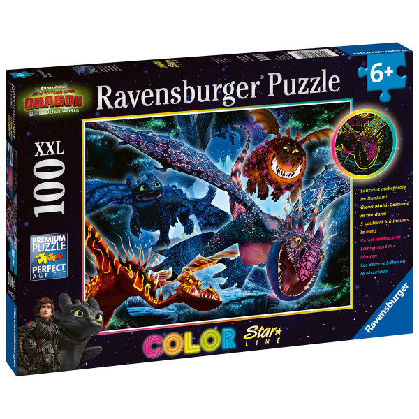 Ravensburger Puzzle - Leuchtende Dragons, 100 Teile XXL