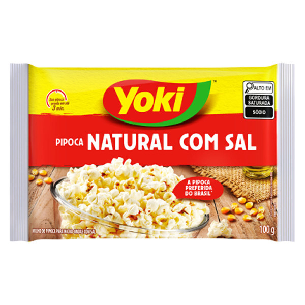 YOKI Mikrowellenpopcorn salzig "Pipoca Natural com Sal" 100g