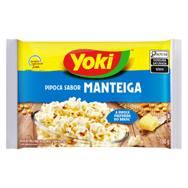 YOKI Mikrowellenpopcorn Buttergeschmack "Pipoca Sabor Manteiga" 100g