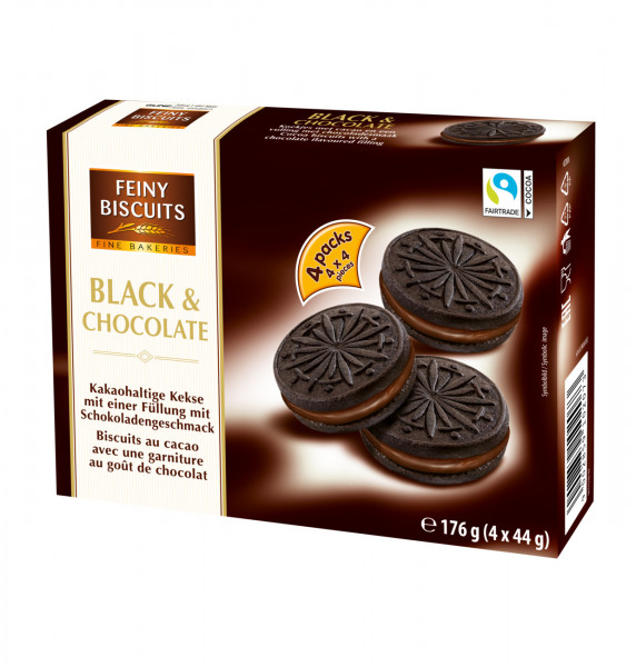 FEINY BISCUITS - Black &amp; Chocolate Cookies 176g