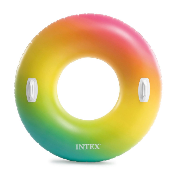 INTEX - Schwimmring Regenbogen Ombre
